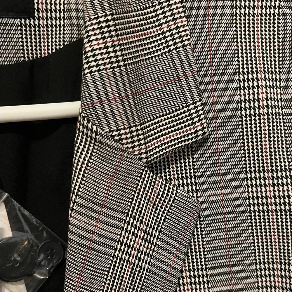 Lucy Paris double button grey plaid contemporary tailored Blazer XS NWT - Picture 10 of 15